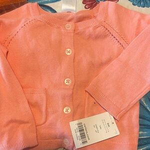 Carter's Coral Button-Up Sweater